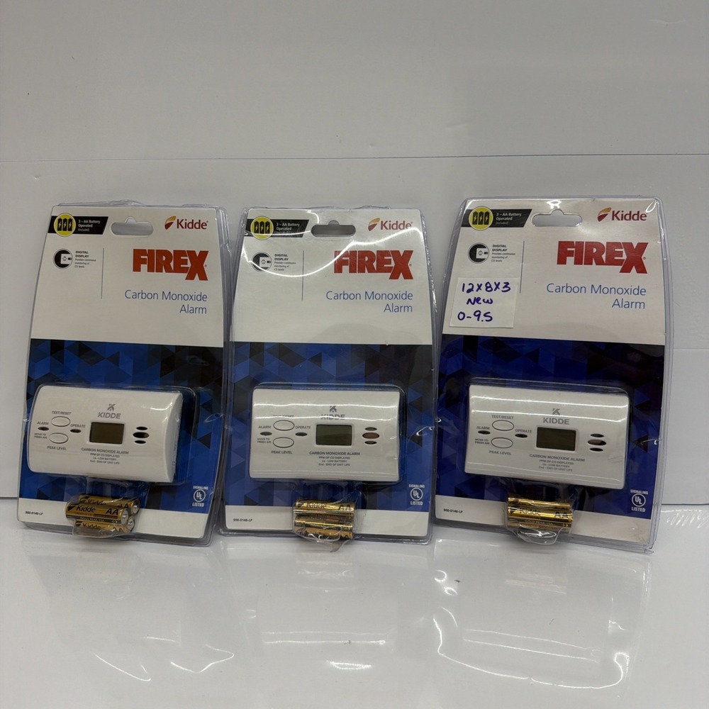 3 Pcs  Kidde Firex AA Battery Powered Digital Carbon Monoxide Detector 21030262